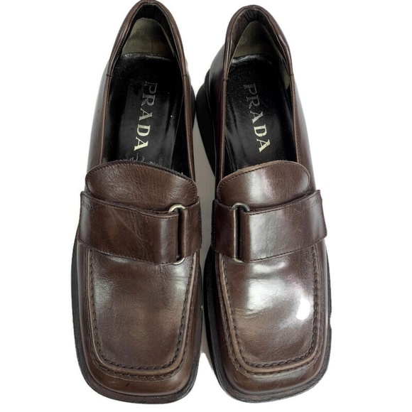 Prada Shoes - Authentic Prada Vintage Leather Platform Loafer